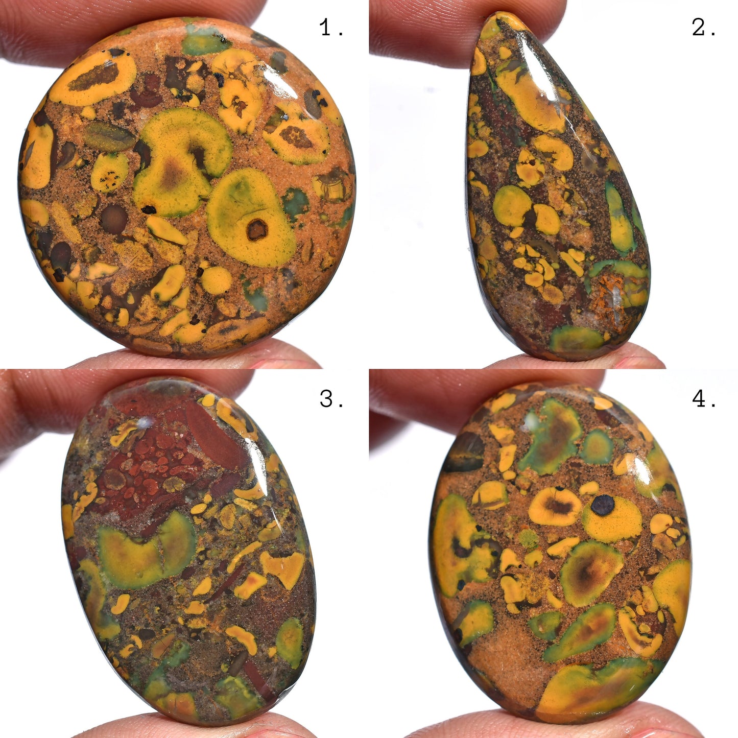 Yellow Fruit Jasper Stone - Wholesale Smooth Polished Cabs for Jewelry Making