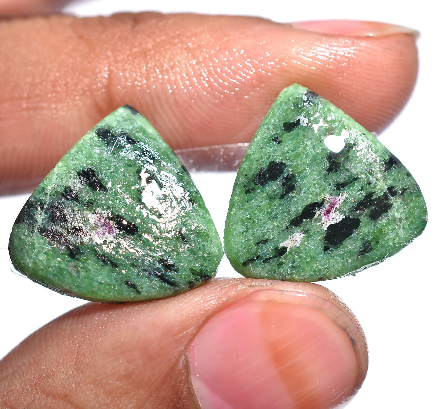 Natural Ruby Zoisite Gemstone Set – Fancy Matching Cabochons for DIY Jewelry Making