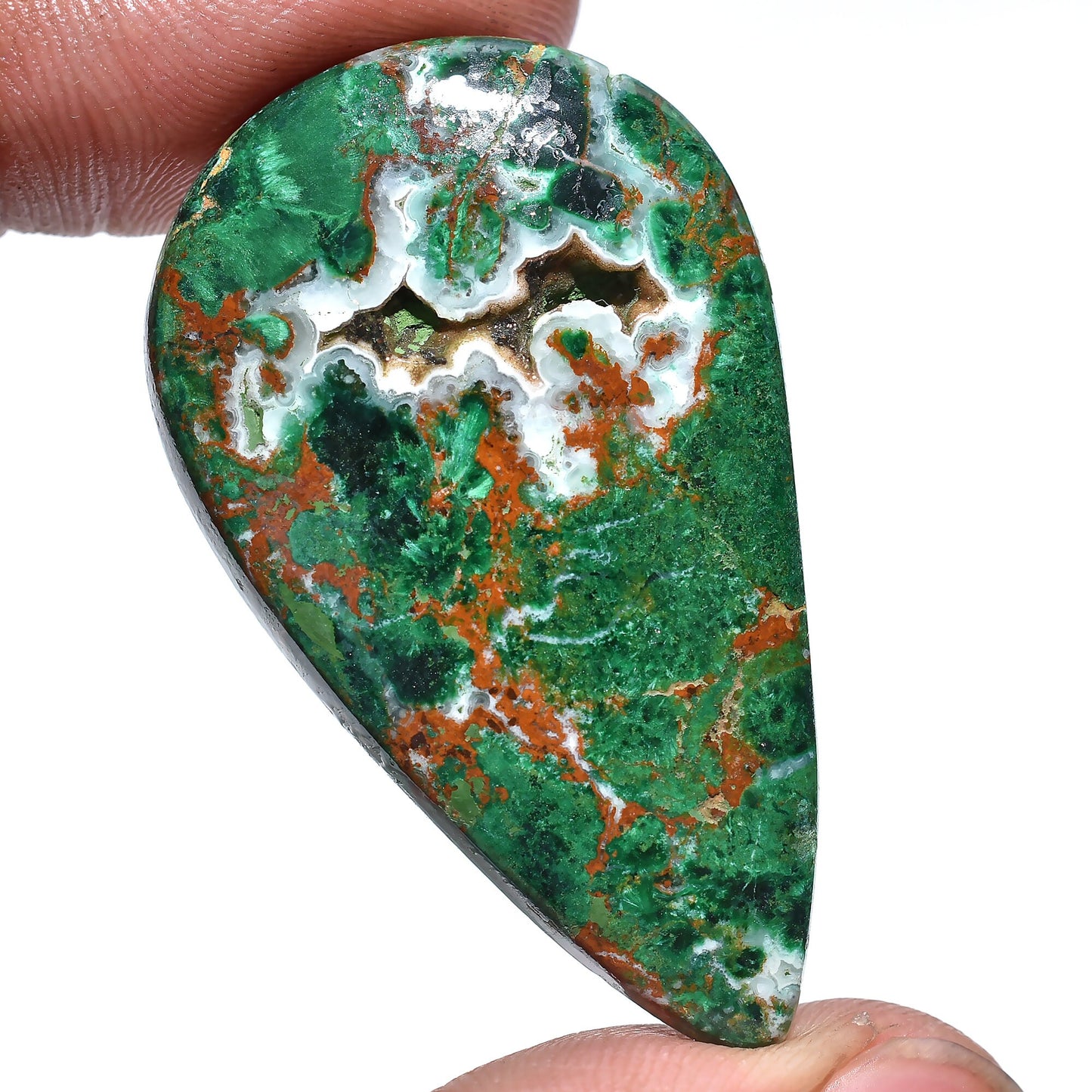 Top-Quality Green Chrysocolla Cabochon - Pear & Oval Smooth Polished Gemstone