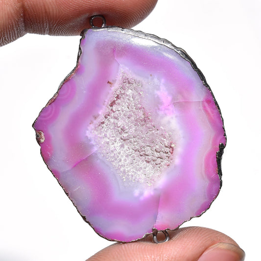 Assorted Druzy Agate Connectors - Colorful Geode Slices for Custom