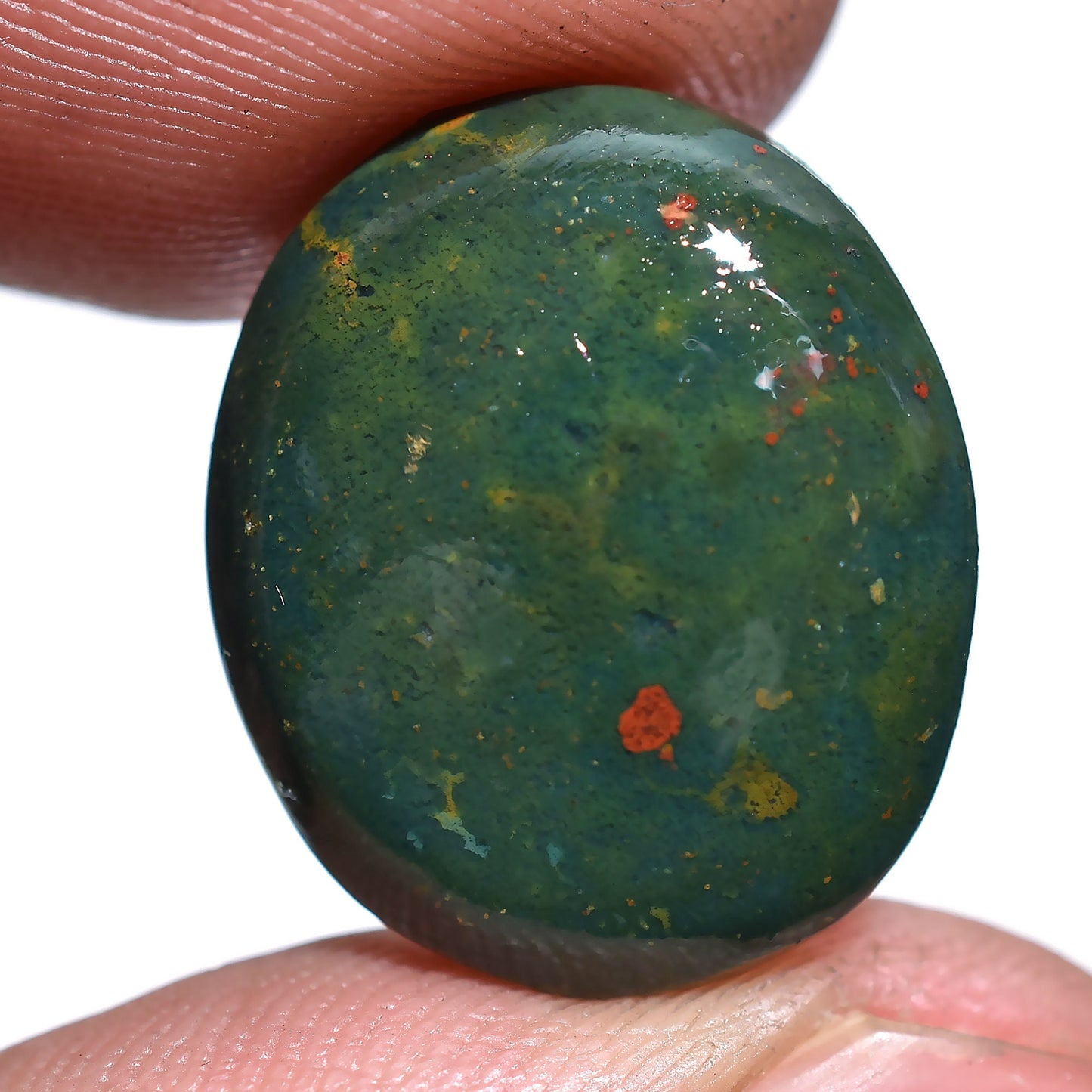 Natural Oval Bloodstone Gemstone – Healing Bloodstone Cabochon