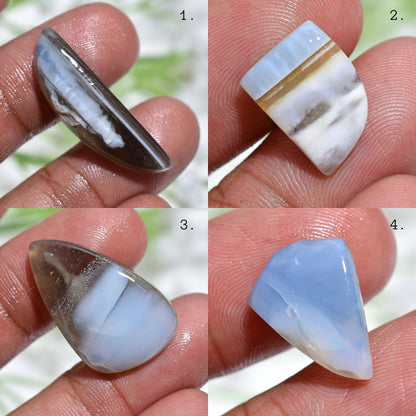 Unique Blue Opal Smooth Cabochons - Mix Shape Opal Cabs for Jewelry & Pendant Making