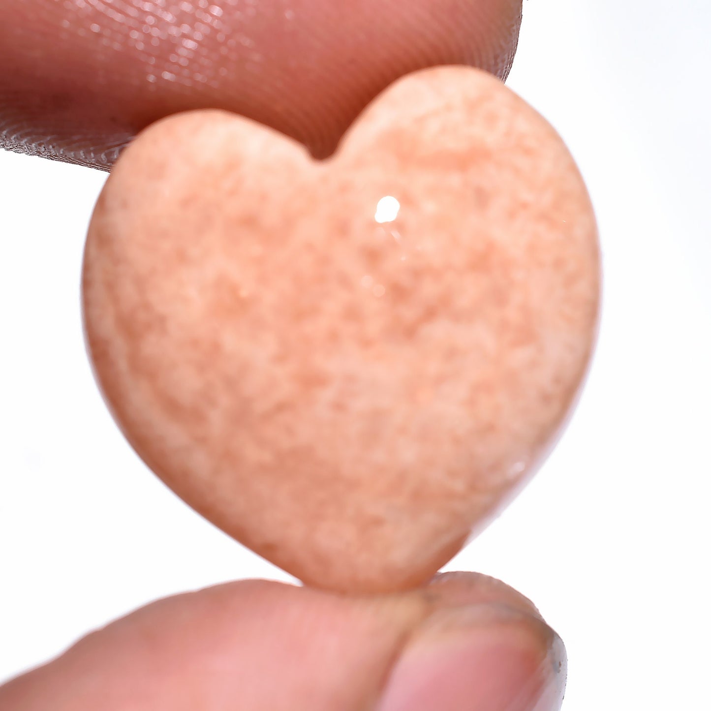 Lovely Peach Amazonite Heart Cabochon – Polished Love Stone for Jewelry & Gifts