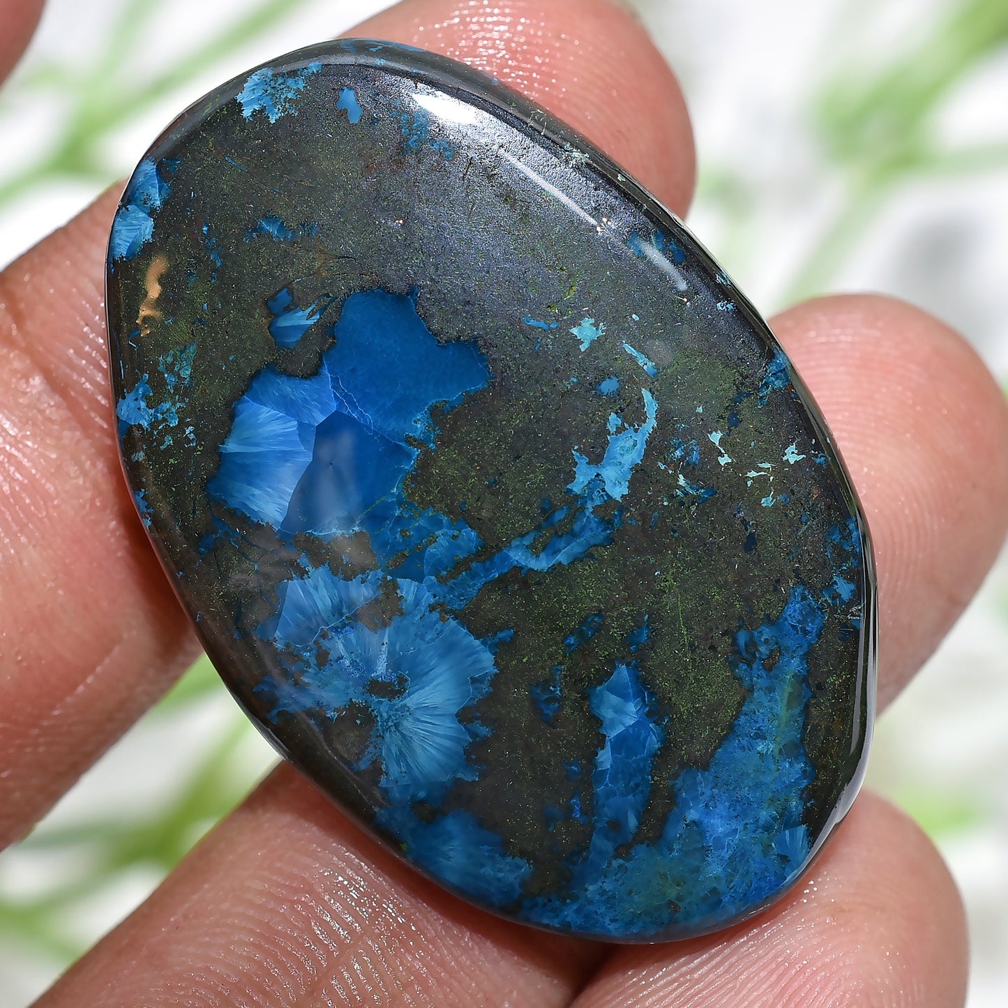 Natural Shattuckite Cabochon – Smooth Polished Gemstone for Custom Jewelry Gifts