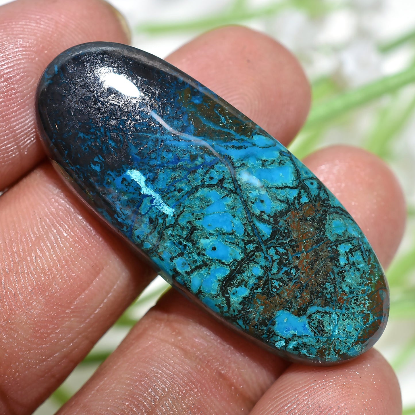 Top Quality Shattuckite Azurite Loose Cabochon – Polished Oval Pear Stone