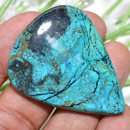 Elegant Shattuckite Loose Gemstone – Pear Shattuckite Cabochon for Pendants