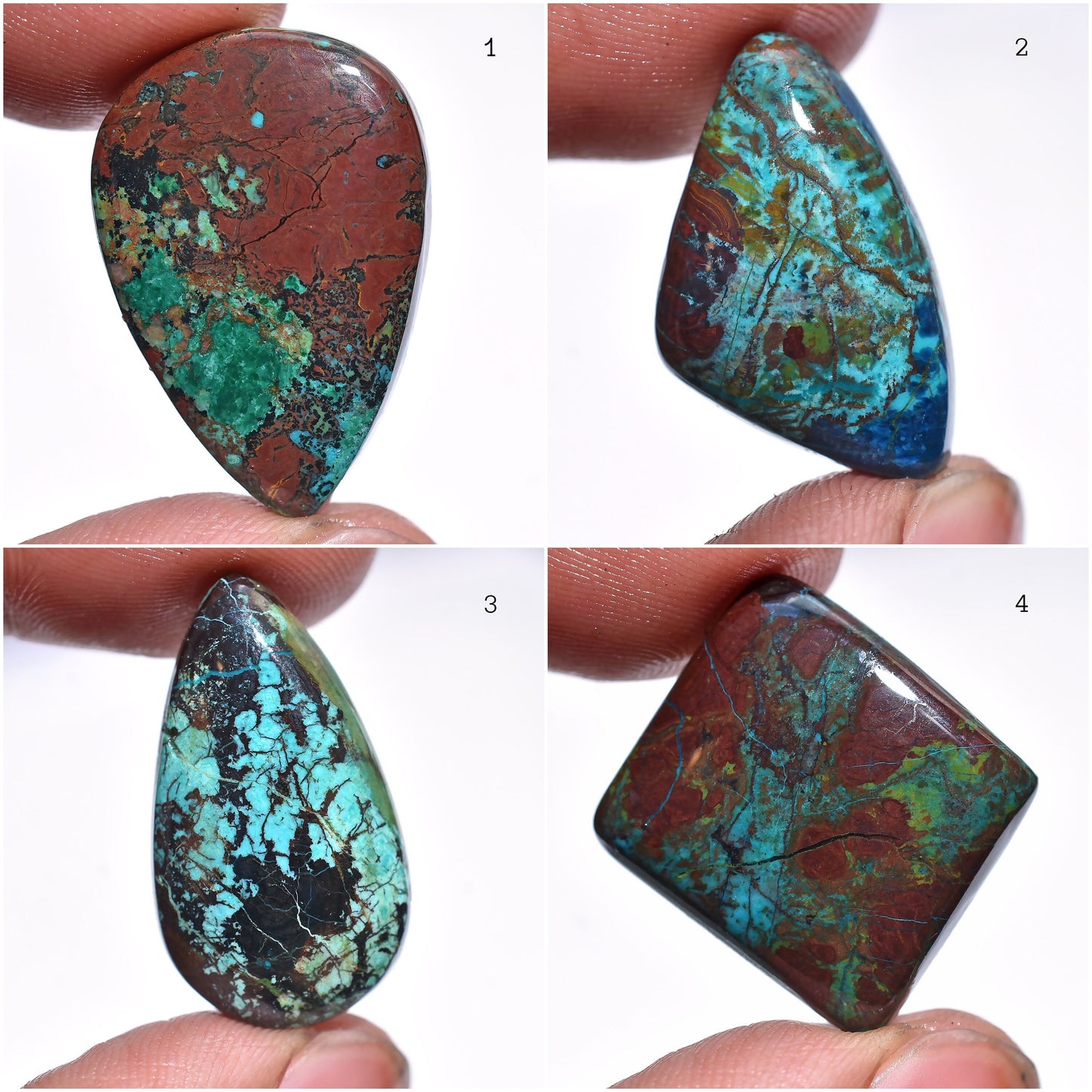 Natural Shattuckite Cabochon – Hand-Polished Gemstone in Mixed Shapes