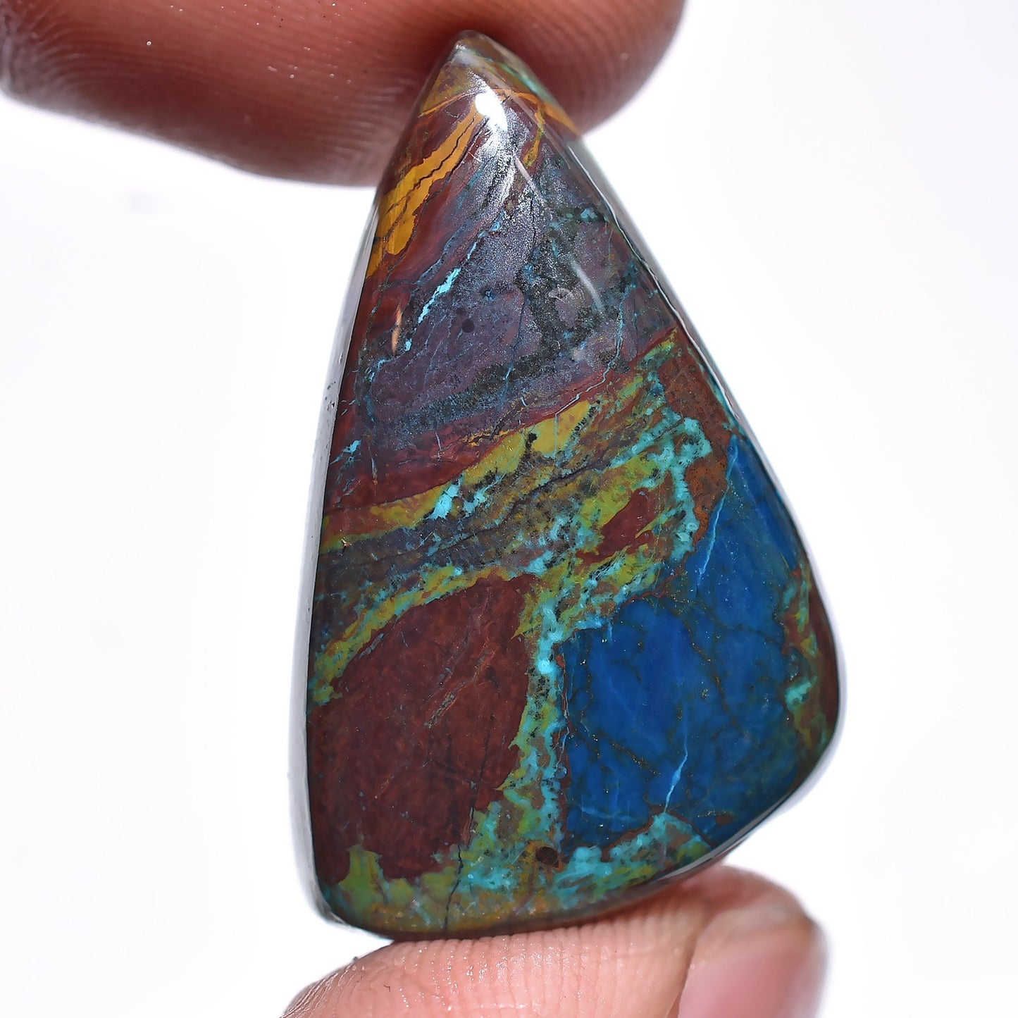 High-Quality Shattuckite Cabochon - Smooth Natural Stone for Wire Wrapping