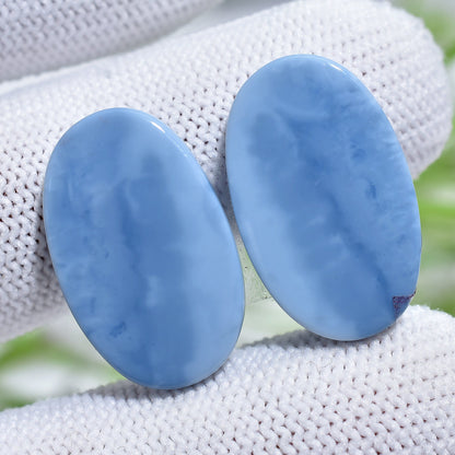 Unique Blue Opal Earrings Pair – Mixed Shape Opal Matching Cabochon Pair for Jewelry Making