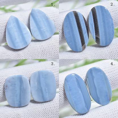 Wonderful Blue Opal Earrings Pair – Fancy Shape Matching Cabochons at Wholesale Price