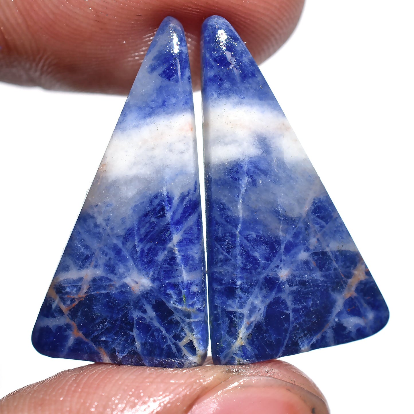 Blue Sodalite Cabochon Earring Pair - Mixed Shape Loose Gemstone Pair