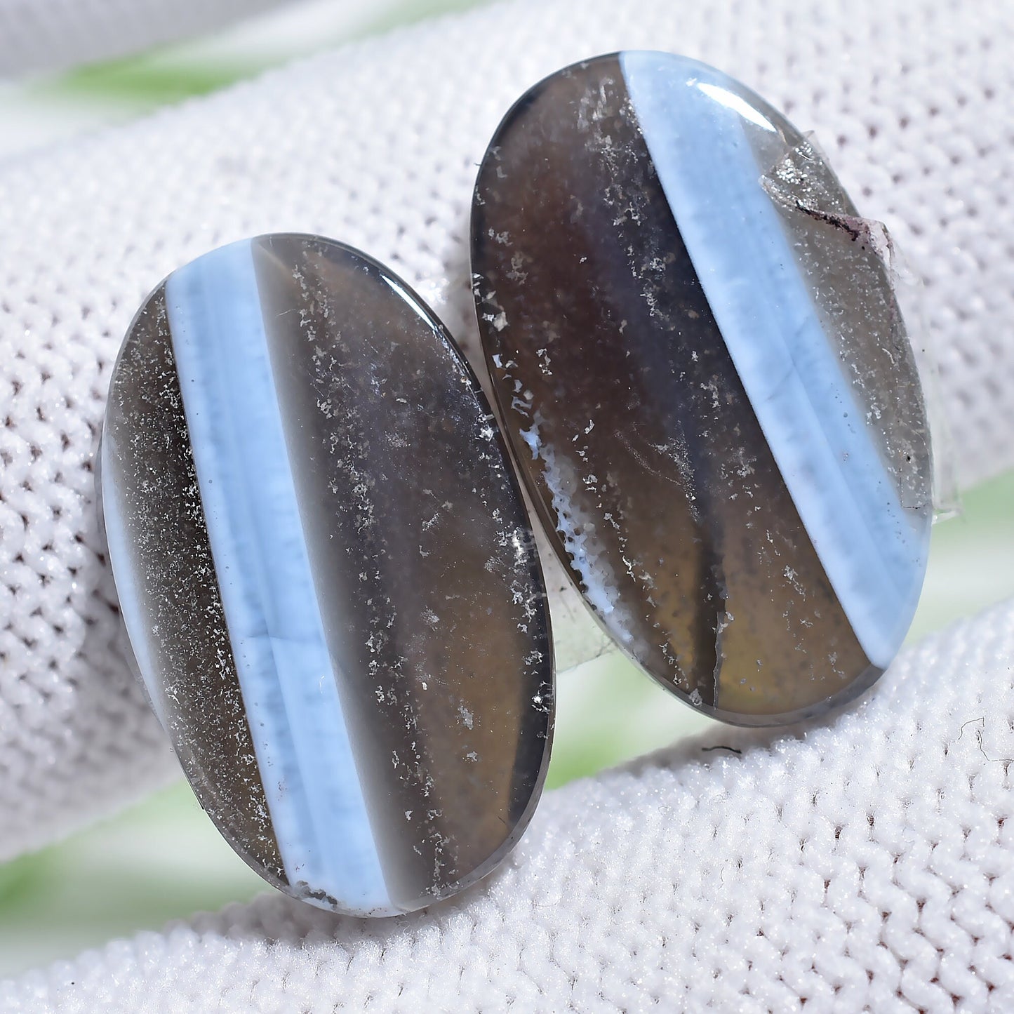 Blue Opal Crystal Earrings Pair – Fancy Shape Opal Cabochon Matching Pair for Jewelry Making