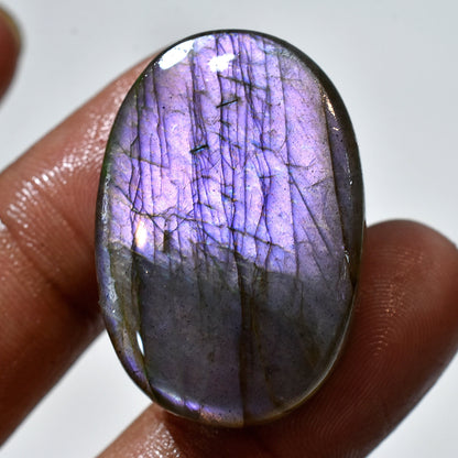 Labradorite Healing Crystal - Rainbow Labradorite Stone, Purple Labradorite Cabochon for Jewelry Pendants