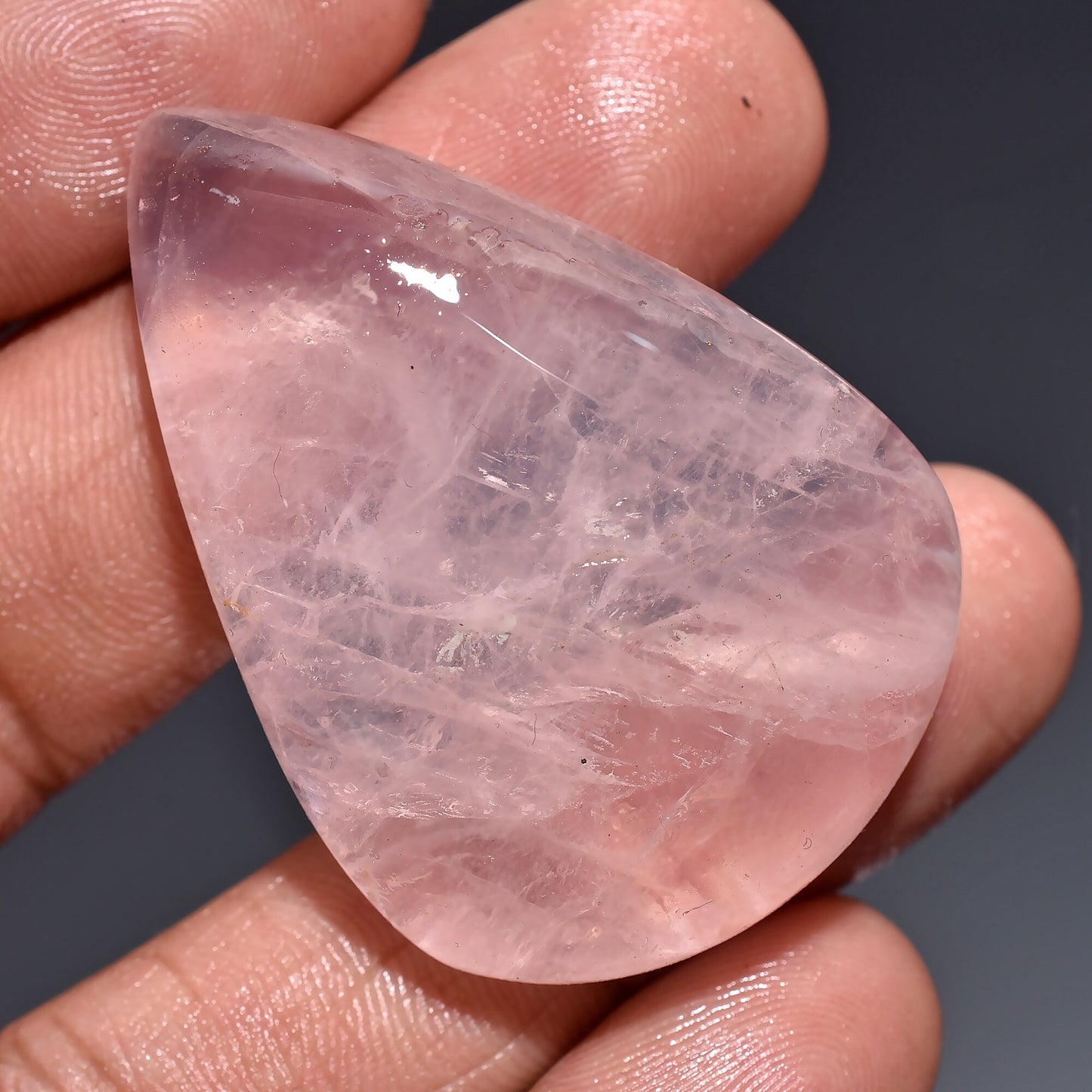 Elegant Rose Quartz Loose Cabochons - Pear & Oval Shaped Smooth Gemstones for Pendant