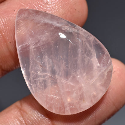 Attractive Natural Pink Rose Quartz Gemstones - Assorted Pear & Oval Quartz Cabochons