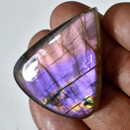 Flashy Purple Labradorite Pear Cabochon – Magical Gemstone for Jewelry