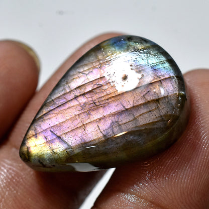 Natural Multifire Labradorite Gemstone Cabochon – Rare Purple Labradorite for Jewelry Making, Perfect Gift for Her