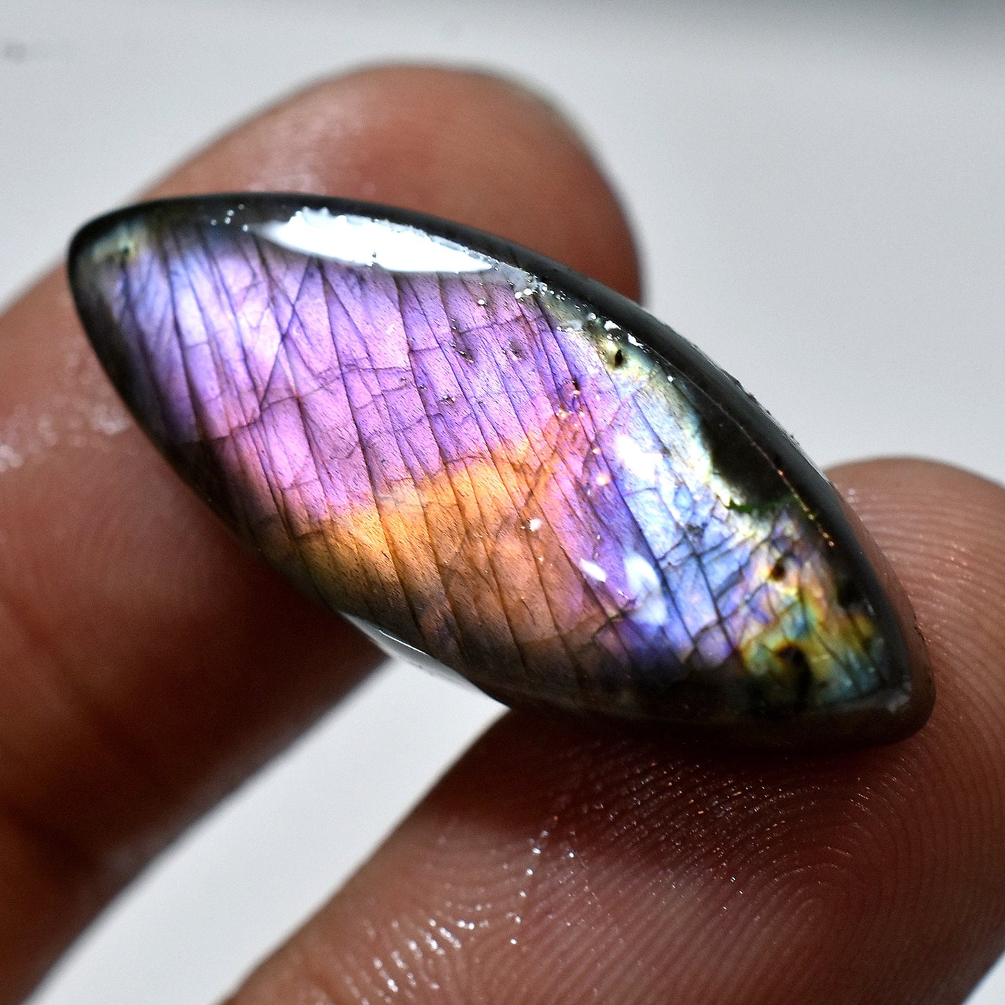 Natural Multifire Labradorite Gemstone Cabochon – Rare Purple Labradorite for Jewelry Making, Perfect Gift for Her