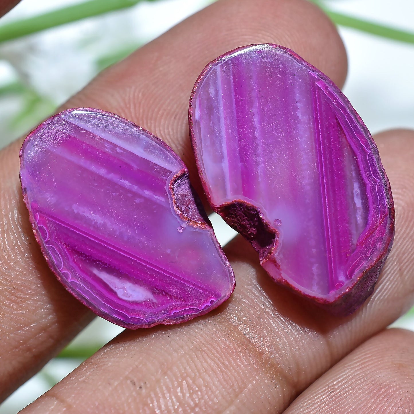 Multiple Shaped Window Druzy Pair | Pink Druzy Quartz Slice for Earrings & DIY Jewelry