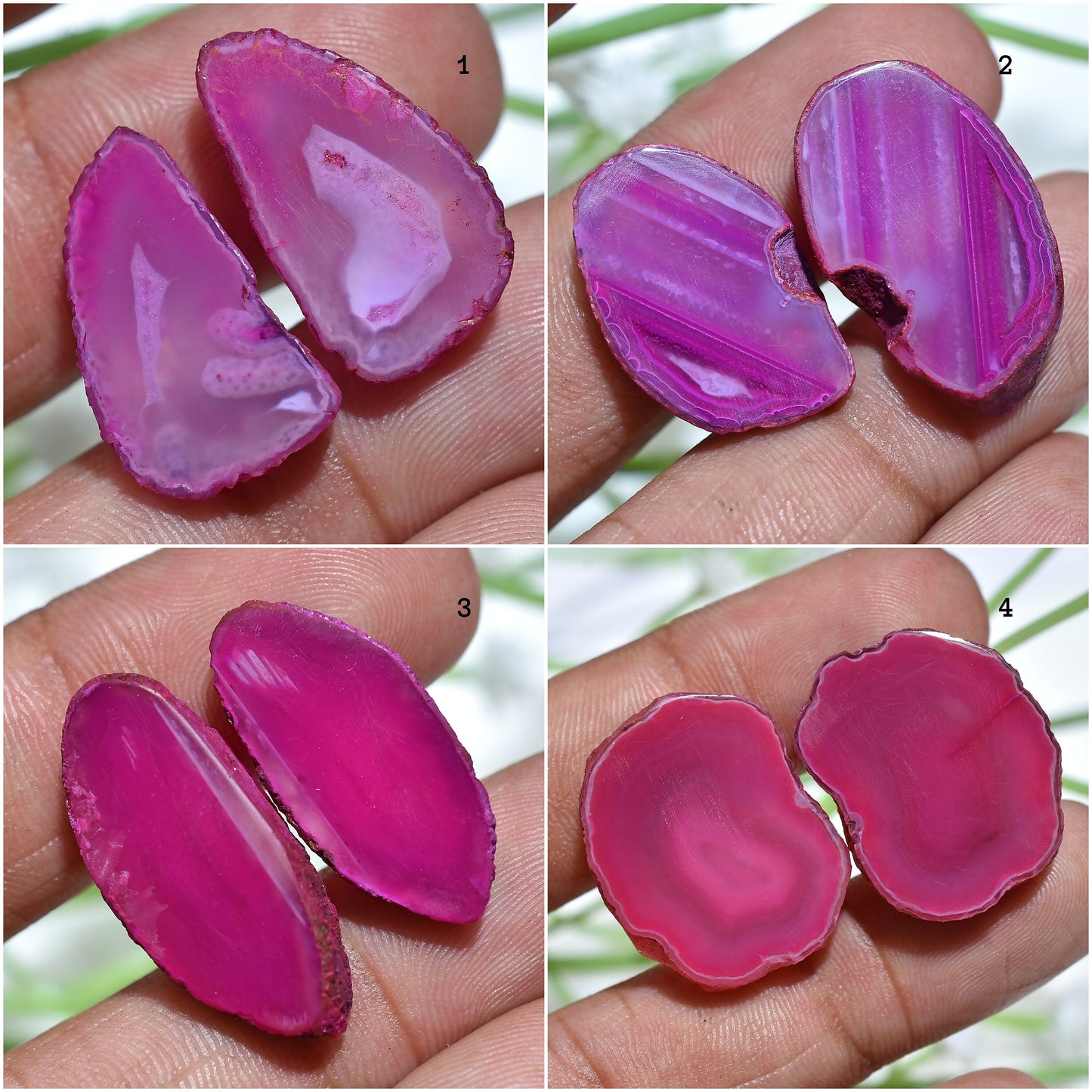 Multiple Shaped Window Druzy Pair | Pink Druzy Quartz Slice for Earrings & DIY Jewelry