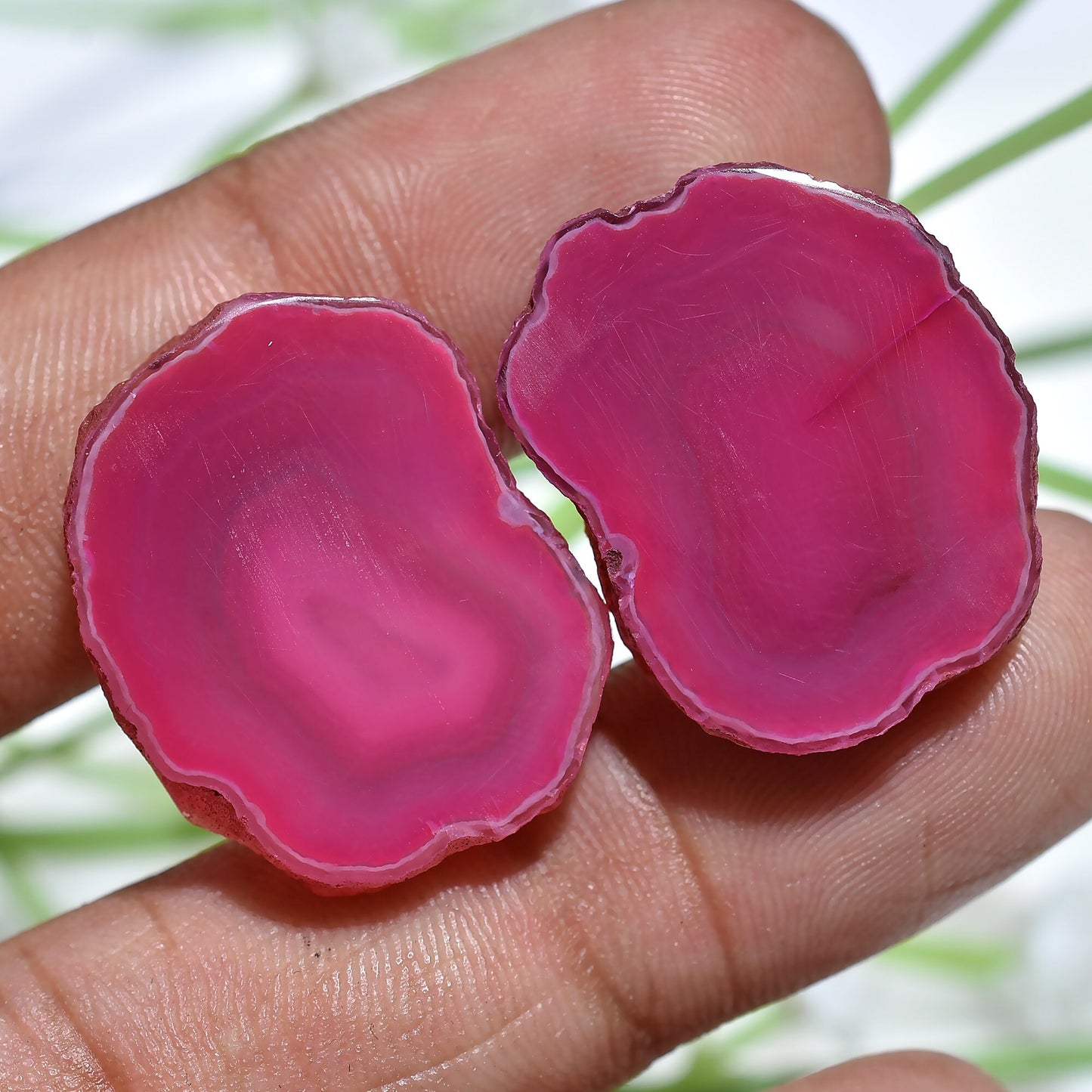 Multiple Shaped Window Druzy Pair | Pink Druzy Quartz Slice for Earrings & DIY Jewelry