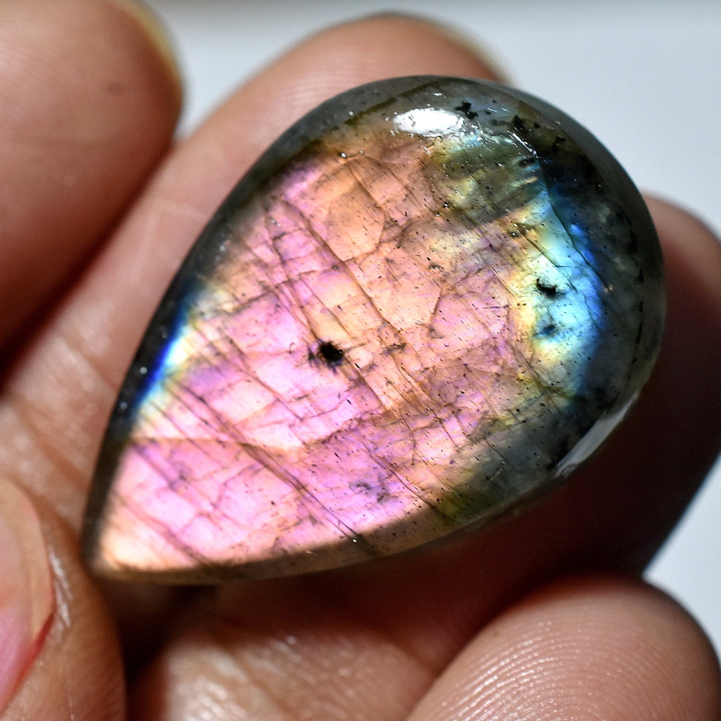 Purple Fire Labradorite Cabochon - Flashy Mixed Shape Healing Crystal Gemstone