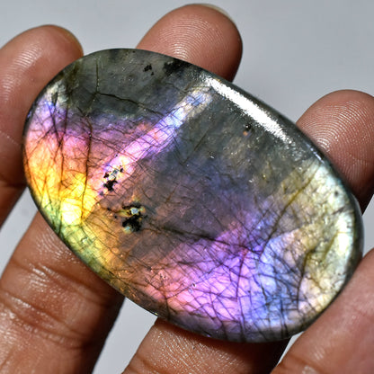 Purple Fire Labradorite Cabochon - Flashy Mixed Shape Healing Crystal Gemstone