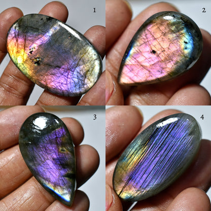 Purple Fire Labradorite Cabochon - Flashy Mixed Shape Healing Crystal Gemstone