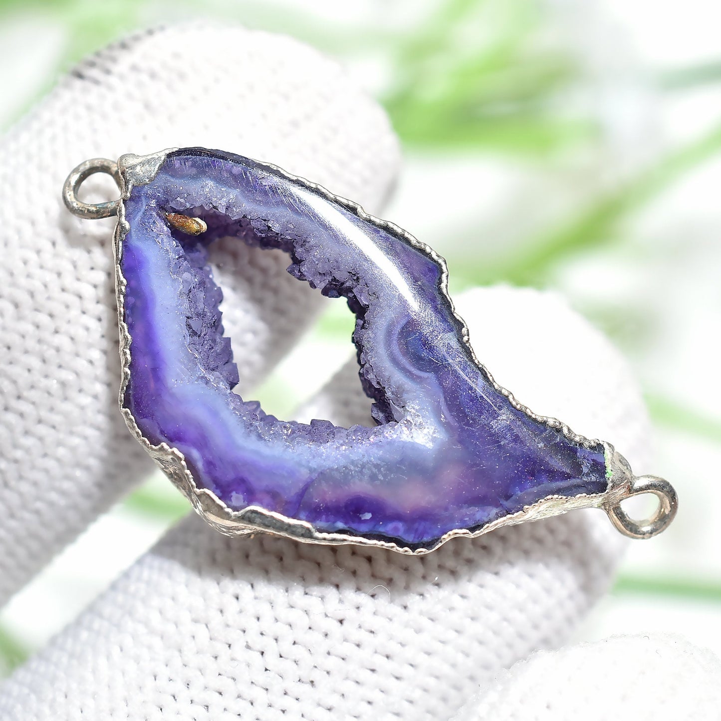 Dazzling Druzy Agate Connectors – Electroplated Silver, Colorful Pendants for DIY Necklaces