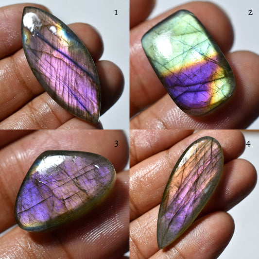 Magical Purple Fire Labradorite Cabochon - Mixed Shape Healing Crystal