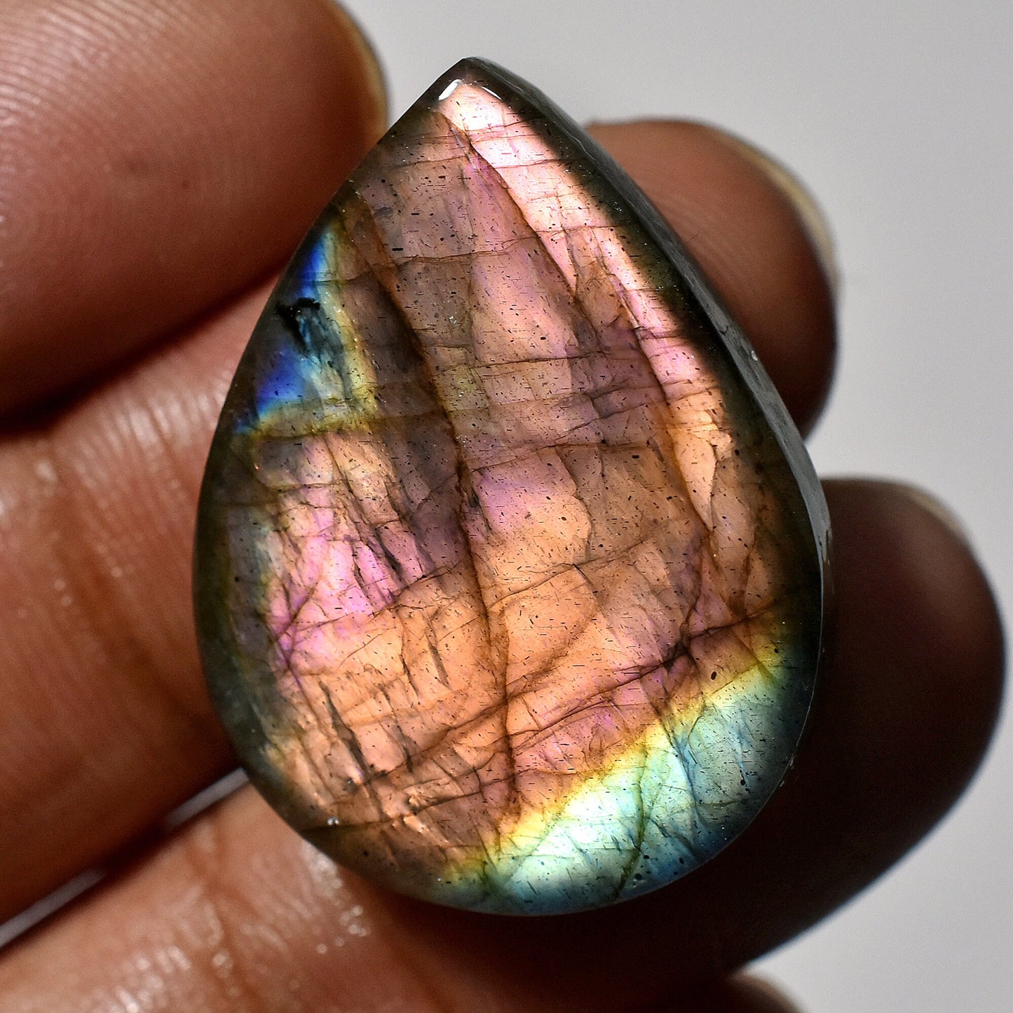 Rare Purple Fire Labradorite Cabochon | Mixed Shape Labradorite Gemstone for Pendant Making