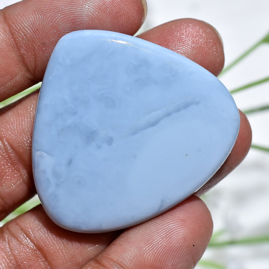 Heart-Shaped Owyhee Blue Opal Cabochon – Natural Blue Opal Healing Crystal