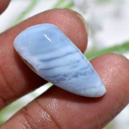 Eye-Catching Owyhee Blue Opal - Fancy Cut Vibrant Blue Opal Cabochon Gemstone