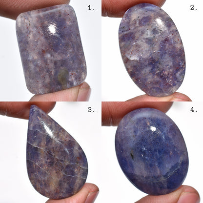 Top Quality Blue Iolite Cabochons – Mixed Shape Loose Stones for Jewelry Making