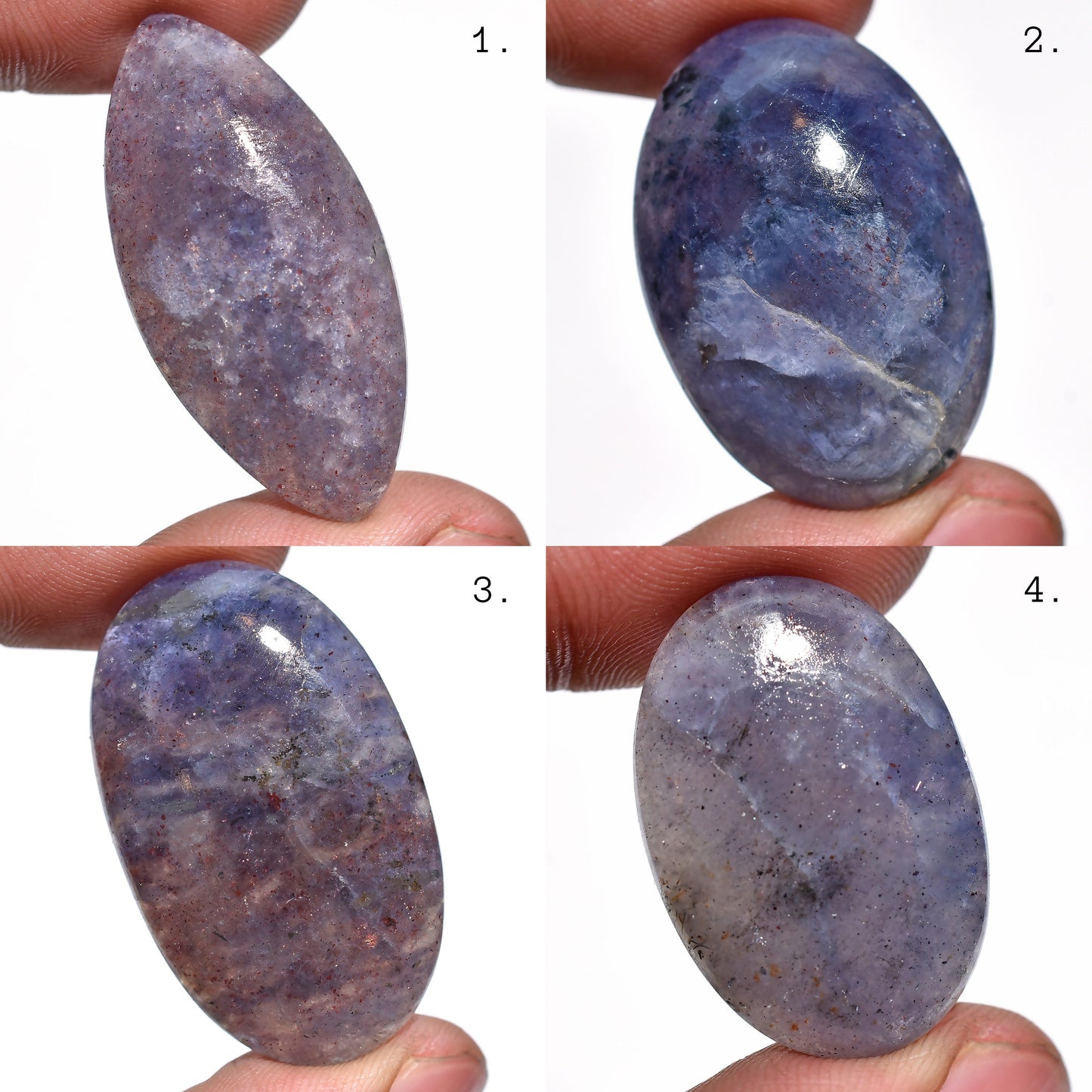 Beautiful Blue Iolite Cabochon – Loose Mixed Shape Gemstones