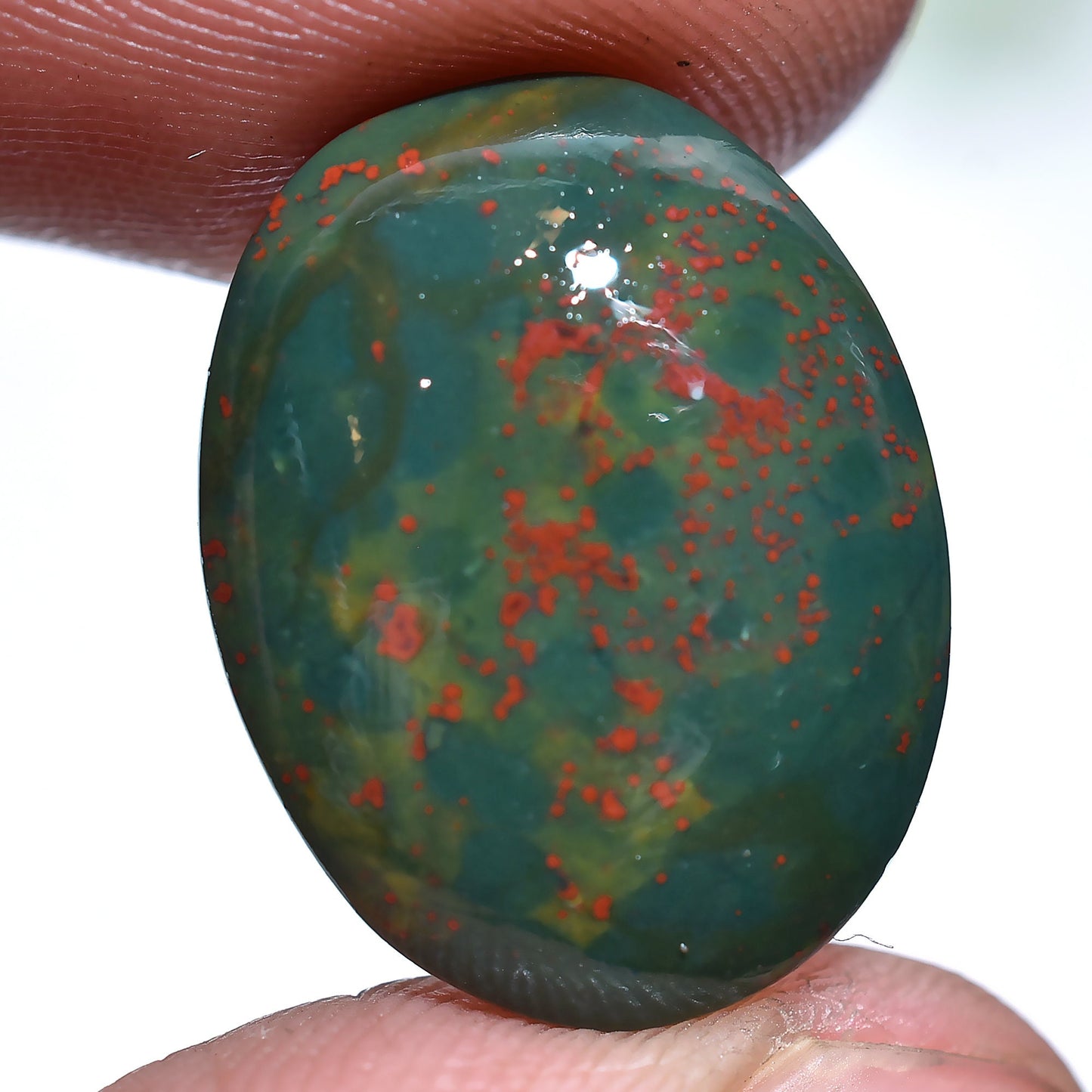 Natural Oval Bloodstone Gemstone – Healing Bloodstone Cabochon