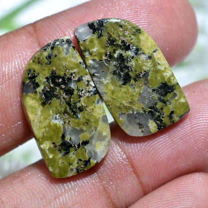 100% Natural Unakite Jasper Stone - Green Jasper Mix Shape Pair for Wholesale