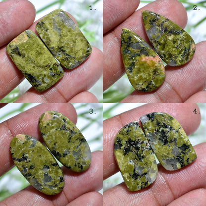 100% Natural Unakite Jasper Stone - Green Jasper Mix Shape Pair for Wholesale