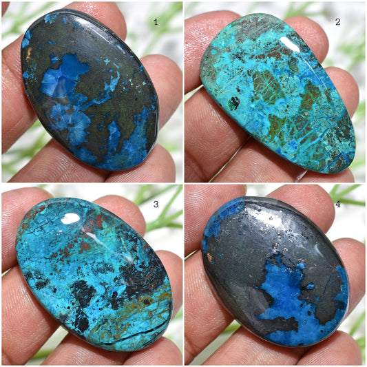 Natural Shattuckite Cabochon – Smooth Polished Gemstone for Custom Jewelry Gifts