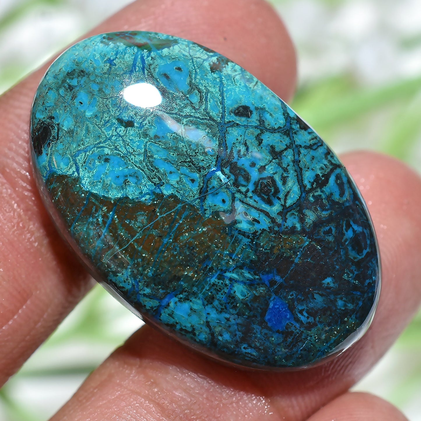 Top Quality Shattuckite Azurite Loose Cabochon – Polished Oval Pear Stone