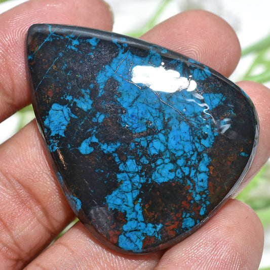 Attractive Designer Shattuckite Gemstone Cabochon – Pear-Shaped Azurite Blue