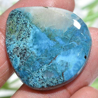 100% Natural Shattuckite Loose Gemstone – Vibrant Polished Pear Cabochon