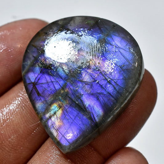 Natural Labradorite Stone – Rainbow Pear & Rare Oval Purple Labradorite