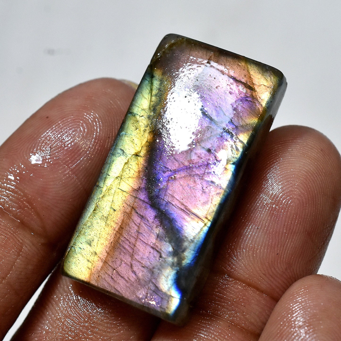 Natural Multifire Labradorite Gemstone Cabochon – Rare Purple Labradorite for Jewelry Making, Perfect Gift for Her