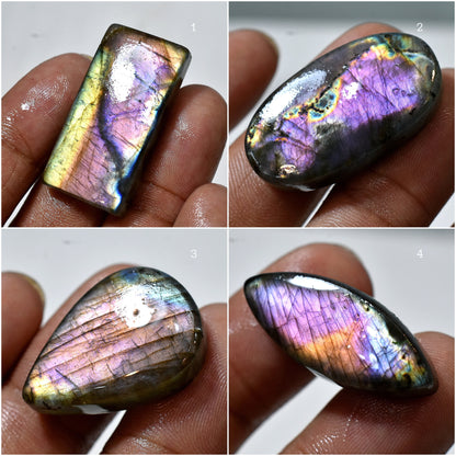 Natural Multifire Labradorite Gemstone Cabochon – Rare Purple Labradorite for Jewelry Making, Perfect Gift for Her