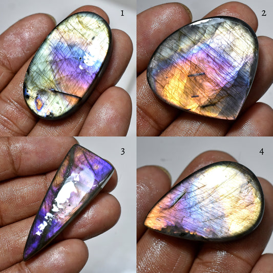 Rainbow Multi Purple Fire Labradorite Cabochon | Mixed Shape Labradorite Healing Crystal