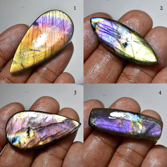 Attractive Purple Flashy Labradorite Cabochon – Mixed Shapes, Magical Healing Crystal Stone