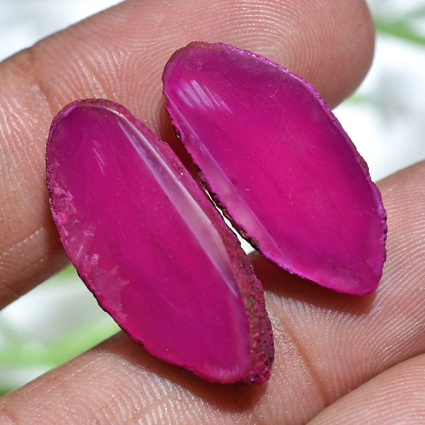 Multiple Shaped Window Druzy Pair | Pink Druzy Quartz Slice for Earrings & DIY Jewelry