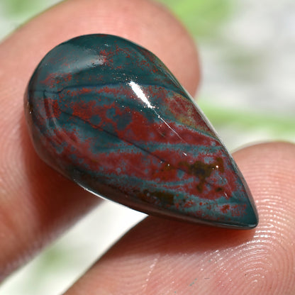 Natural Blood stone Loose Gemstone - Small Green Red Cabochon for Jewelry Rings & Pendants