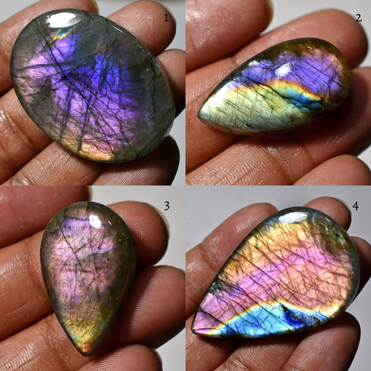 Outstanding Labradorite with Purple Fire - Mix Shape Healing Crystals for Pendants